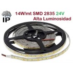 Tira LED 5 mts Flexible 24V 70W 840 Led SMD 2835 IP65 Blanco Cálido, Alta Luminosidad Tira LED 5 mts Flexible 24V 70W 840 Led SMD 2835 IP65 Blanco Cálido, Alta Luminosidad